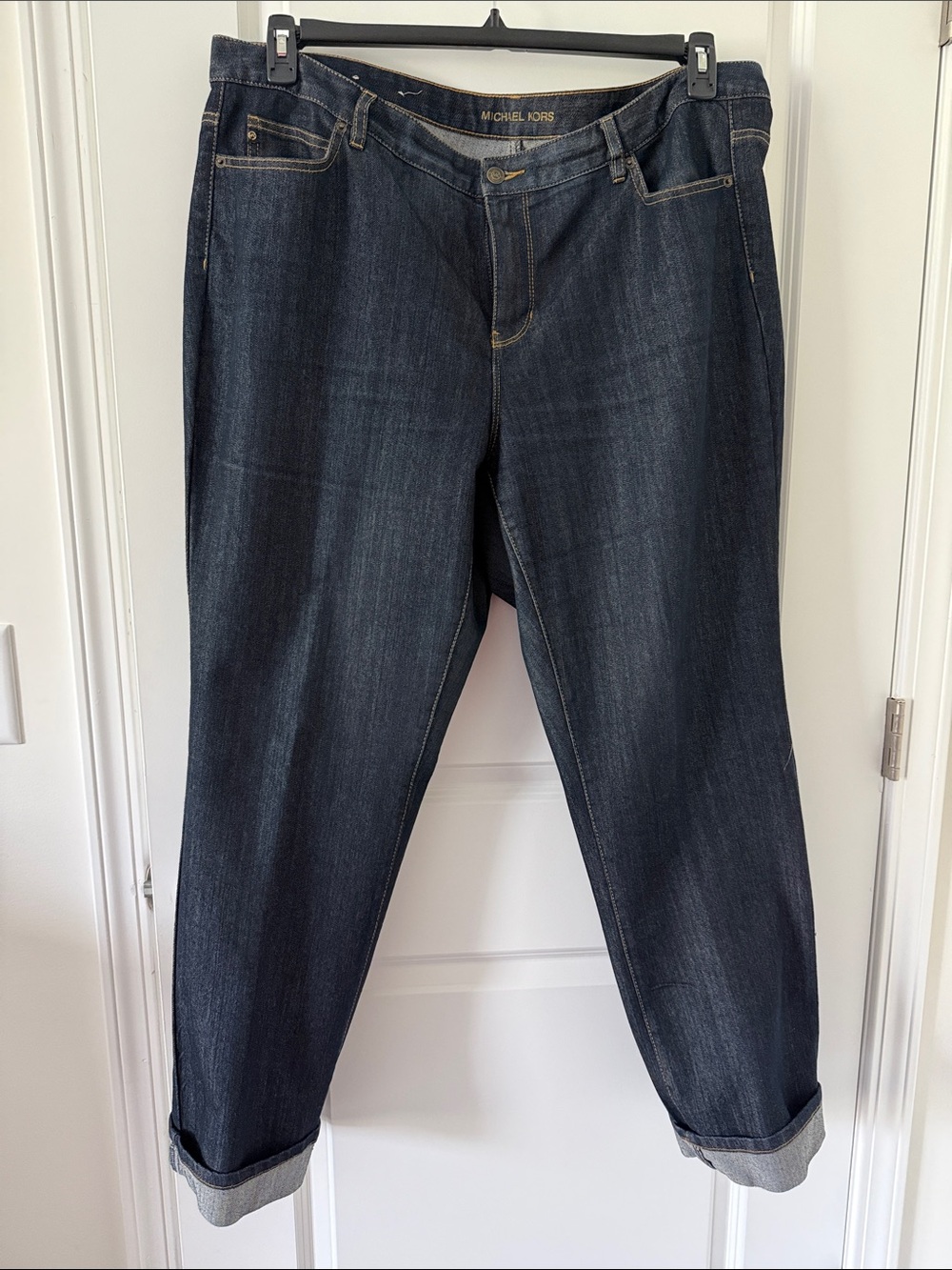 Michael Kors Women’s Dark Indigo Relaxed Straight Jeans